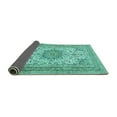 thumbnail image 2 of Ahgly Company Indoor Round Medallion Turquoise Blue Traditional Area Rugs, 8' Round, 2 of 4