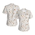 thumbnail image 3 of Yiaed Coffee Print Women's T Shirt V-Neck Short Sleeve Shirt Casual Breathable Tee Summer Tops-Small, 3 of 5