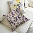 thumbnail image 5 of Purple flowers green leaves Linen toss pillowcase decoration pillowcase gifting preferred 24x24 inch cushion cover 4 sets sofa pillowcase sofa bedroom living room car, 5 of 8