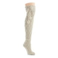 thumbnail image 2 of Legmogue Women's Interdiamond Chunky Knit Over The Knee Warm Sock - Womens - Female, One Size, Antique Ivory, 2 of 2