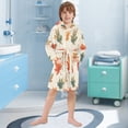 thumbnail image 5 of FORMRS Niños Bathrobe Unisex Hooded Robe Soft Plush Pajamas Sleepwear, Size 7-9T, Orange Autumn Leaves, 5 of 7