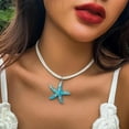thumbnail image 5 of HGYCPP Simple Large Starfish Pendant Necklace Clavicle Chain White Rope Collar Necklace, 5 of 14