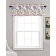 thumbnail image 3 of Purple Pink Floral Kitchen Valances for Windows Farmhouse Linen Window Valance Curtain for Living Room Window Treatment Vintage Farmhouse Botanical Flowers Valance Rod Pocket Topper, 60 x 18 Inch, 3 of 6