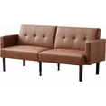 thumbnail image 5 of Acekid Convertible Futon Sofa Bed Linen Upholstered Futon Couch Strong Legs Mid Century Modern Sleeper Sofa Comfy, 5 of 9