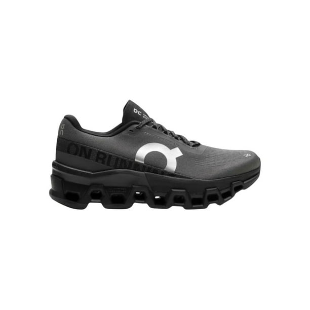 Tenis On Cloudmonster color negro con gris, membrana impermeable