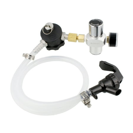 Draw Beer Dispenser 2 Kegs - Mini Growler Dispenser - CO2 Regulator for Draft Beer Keg w/ 2 Ft Hose and Spout