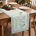 thumbnail image 2 of Table Runner 70 Inch Long - Merry Christmas Coral Octopus StarfishDecorative Table Scarf,Green Sealife on LinenDining Table Runners for Wedding Party Kitchen Dining Tables, 2 of 9