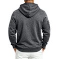 thumbnail image 4 of FENGYOU Mens Heavyweight Fleece Lined Zip Up Hoodie Loose Fit Hooded Sweatshirt Multi Pocket Casual Jacket Outerwear Dark Gray L, 4 of 7