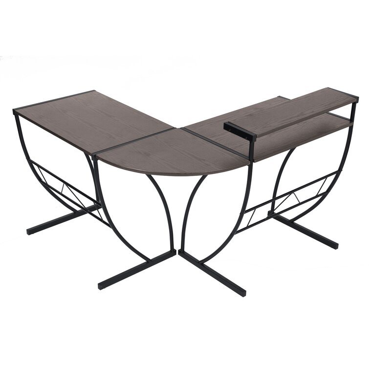 L Shaped Corner Desk with Keyboard Tray