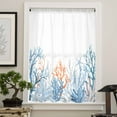 thumbnail image 4 of Coastal Coral Semi Sheer Curtains Drapes for Living Room, Bedroom, French Doors Window 84 Inches Long, Blue Ocean Starfish Seagrass Watercolor Rod Pocket Chiffon Curtain Drapery Voile Drape Panel, 4 of 6