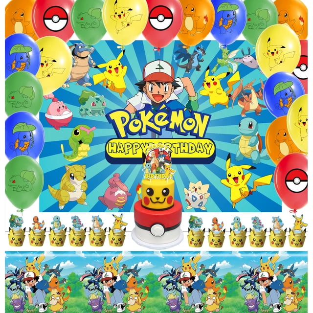 Globos decorativos para fiesta alusivos a Pokemón