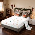 thumbnail image 4 of Manfei Penguin Twin Bedding 7pcs Snow Bedding Comforter Set, Red Green, Xmas Reversible, 4 of 6