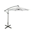 thumbnail image 3 of WestinTrends Albert 10 Ft Offset Patio Umbrella, Solar Powered 32 LED Light Outdoor Pool Hanging Cantilever Umbrella with Infinite Tilt and Crank Lift, White, 3 of 8