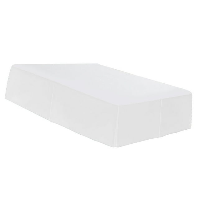 facefd Solid Color Hotel Pleated Bed Skirt Wrinkle & Fade Resistant White_Queen