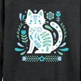 thumbnail image 3 of Instant Message - Scandinavian Cat - Women's Lightweight French Terry Long Sleeve Shirt, 3 of 6