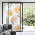 thumbnail image 3 of Orange Watercolor Floral Window Privacy Film, Spring Flower Abstract Art Static Cling UV Sun Blocking Heat Control Window Tint Day and Night, Non-Adhesive One Way Windows Privacy Cover 35.4''x78.7'', 3 of 7