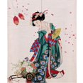 thumbnail image 3 of Estampado Japonés Cortina Lino Japón Tapiz para Puerta S / L , Kimono mujer l perfecl Cortina de puerta japonesa, 3 of 8