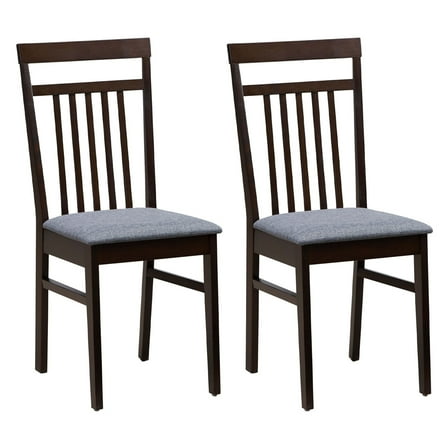 Gymax Upholstered Dining Chair Set of 2 Kitchen Armless Padded w/ Slanted Backrest