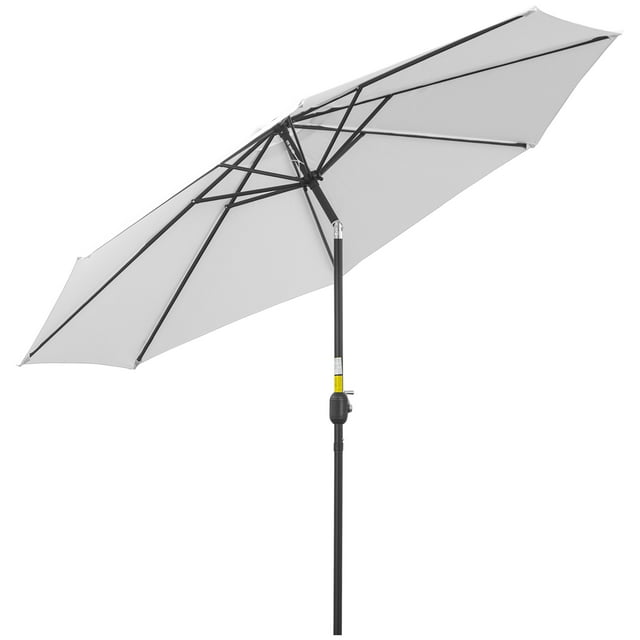 Outsunny Parasol de Marché 10 Pieds x 8 Pieds avec Manivelle et Inclinaison pour Jardin