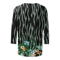 thumbnail image 5 of Fesfesfes T Shirt Pack Women's Summer Casual Crewneck 3/4 Sleeve T-Shirts Floral Print Fit Basic Tops Tees Blouses 10(XL), 5 of 6