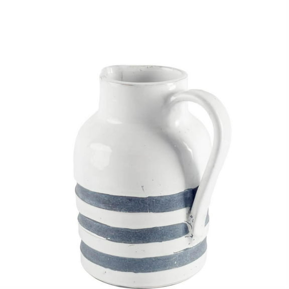 Mercana Harmon I Small White/Charcoal Ceramic Jug