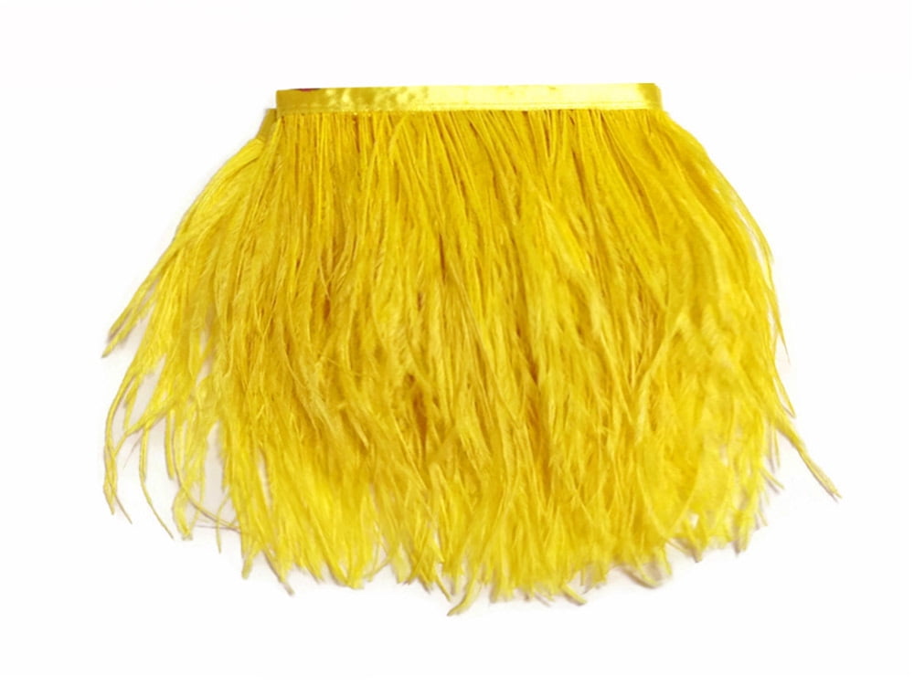 1 Yard - Yellow Ostrich Fringe Trim Wholesale Feather (Bulk) - Walmart ...