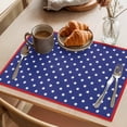 thumbnail image 3 of Independence Day Placemats Set of 8, America Pentagram Blue Texture Non-Slip Place Mats Washable Table Mats for Kitchen Dining Table Decorations Indoor/Outdoor, 3 of 9