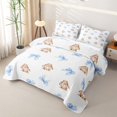 thumbnail image 3 of Manfei Wild Animal Rabbit Quilt Full,Blue Princess Bowknot Full Bedspread Sets,3-Piece,1 Coverlet and 2 Pillowcases, 3 of 7