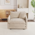 thumbnail image 3 of GNIXUU 41.4”W Oversized Chenille Sofa Chair, Modern Deep Seat Single Couch Armchair, Comfy Chaise Lounge with Pillow for Living Room Bedroom Apartment,Office ,Camel, 3 of 7