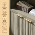 thumbnail image 5 of ARKANTOS 5 Shelf Bookcase with Doors Adjustable Shelf and Storage Cabinet Light Gray Oak, 5 of 7