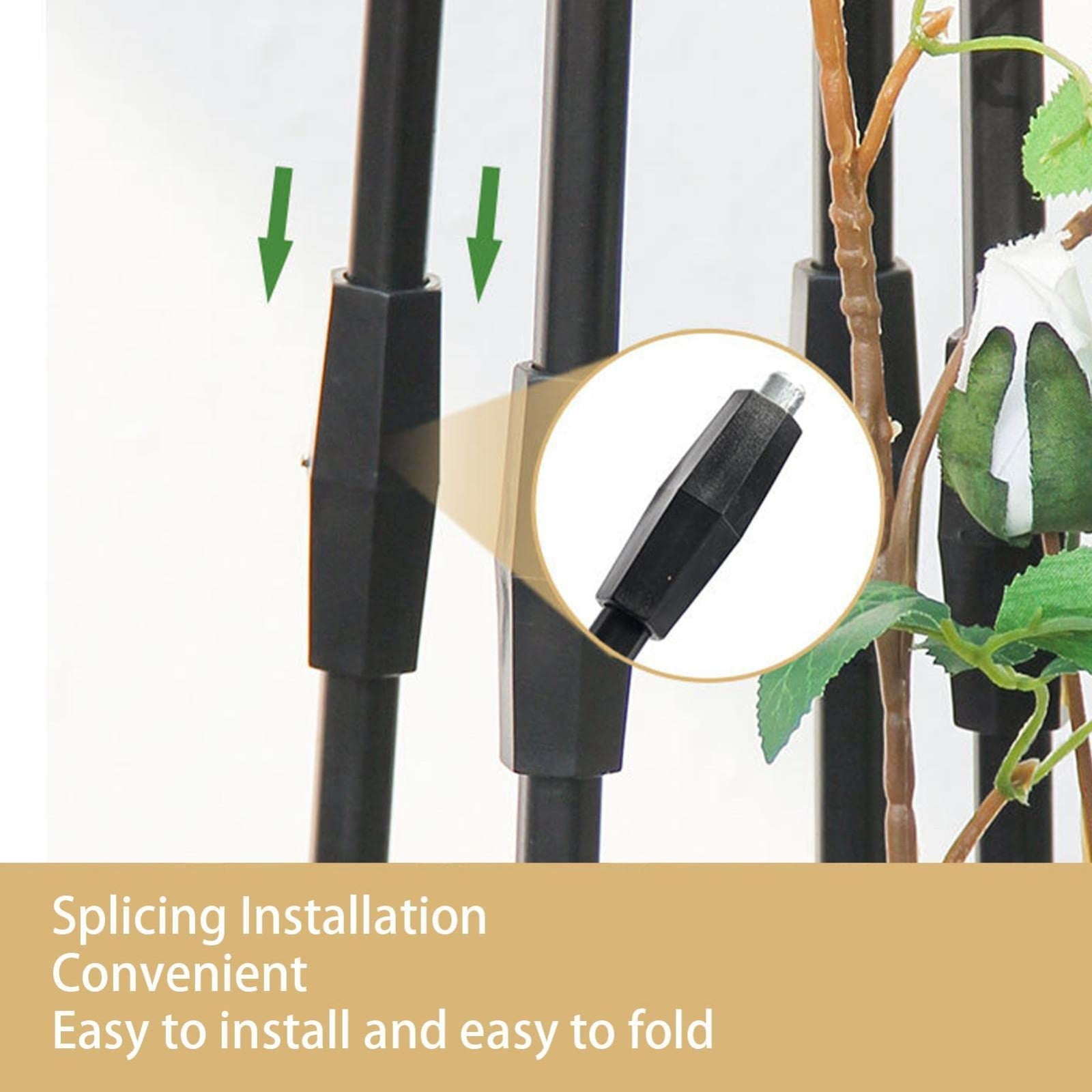 ERTZAE Obelisk Trellis For Climbing Plants,Tower Obelisk Garden Trellis,Indoor Vines Flower Support,Adjustable Heights,Potted Vines Support,Rose Trellis Tower,Black 31.49in Plant Trellis Rustproof