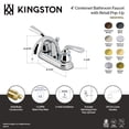 thumbnail image 7 of Kingston Brass KB5612RXL Double-Handle 3-Hole Deck Mount 4-Inch Centerset Bathroom Faucet with Pop-Up Drain in Polished Brass, 7 of 7