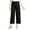 Black, variant on EDFBUYKRS Female Women Pants Casual Linen Pants Women Short Petite Women Stretch Twill Cropped Wide Leg Pant Women’S High Waist Casual Wide Leg Pants Xxl