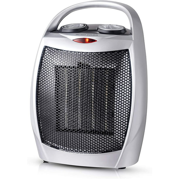 750W/1500W ETL Listed Quiet Ceramic Space Heater with Adjustable Thermostat, Portable Electric