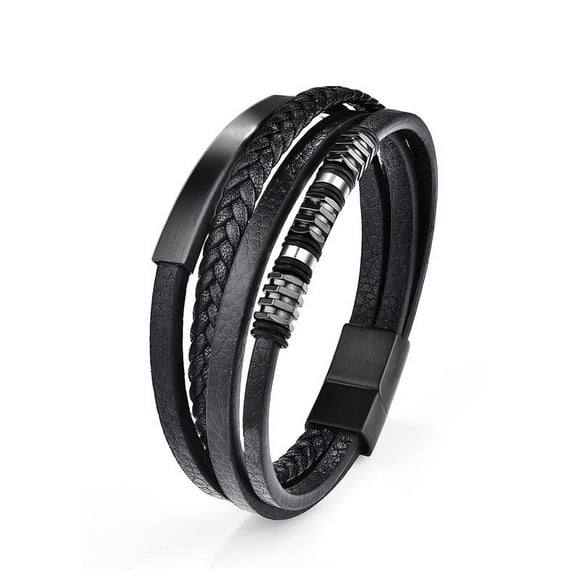High Quality Men‘s Leather Bracelet Stainless Steel Multi-layer Combination Accessory Fashion Man Jewelry Wholesale Dropshipping