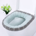 thumbnail image 2 of Cateissary Funda para asiento de inodoro de baño, hecha de fibras acrílicas, resistente a desgarros, textura de alta gama, agradable para la Juegos de accesorios de baño Verde Gris + 3uds, 2 of 6