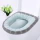 thumbnail image 2 of Billuyoard Funda de asiento de inodoro artesanal exquisita de fibra, 3 uds., que no se desprende, lavable a máquina, cojín para asiento en forma Juegos de accesorios de baño Verde Gris + 3uds, 2 of 6