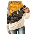 thumbnail image 1 of pxiakgy Sweat à Capuche long Manches Décontracté Contraste camouflage pour Femmes Jaune l, 1 of 2