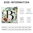 thumbnail image 5 of PRATYUS  Throw Pillow Covers Alphabet Decorative Pillow Cases ABC Letter Flowers Last Name Year Round Front Cushion Covers Square Pillow Protectors Sofa Couch Bedroom Car Chair Home Decor AP-012 White, 5 of 5