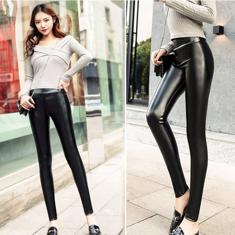 Ginasy Faux Leather Leggings for Women Tummy Control High Waisted Stretch  Pleather Pants : : Clothing, Shoes & Accessories
