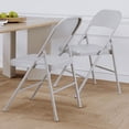 thumbnail image 4 of Folding Chairs Set of 2, Portable Folding Chair Hold Up to 350 Pounds, Grey Metal Folding Chair Suitable for Dining Room, Living Room, Office, Indoor and Outdoor Events, Gray, 4 of 7
