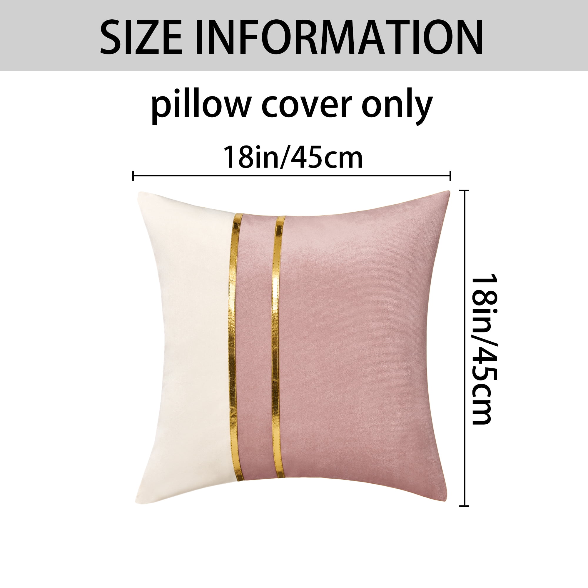 Unique Bargains Velvet Soft Square Pillow Covers Pack of 2 Pink 18" x 18"