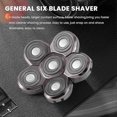 thumbnail image 4 of Têtes de Rasoir Électrique pour Hommes Lame Électrique compatible Tête 6 Lames Rasoir Tête compatible Chauve A_Perfect Gift, 4 of 5