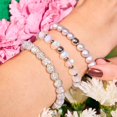 thumbnail image 2 of Rainbow White | Silver | Mermaid Glass Macaron Bracelet, 2 of 8