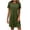 *Army Green, variant on VBVC Women's Crew Neck Stretchy T-Shirt Dress , Ladies' Short Sleeve Pleated Loose Dress , Summer Casual Daily Tunic Dress For Women,Army Green,S-2XL