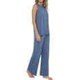 thumbnail image 3 of MINTREUS Lounge Sets for Women Knit Loose Tank Top Wide Leg Pants Soft Comfy Pajamas Set 2-Piece Outfits, 3 of 9