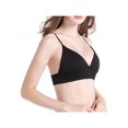thumbnail image 3 of Women Thin Shoulder Strap Padded Sport Bra Lady Seamless Deep V Underwire Bra Bikini Bra Brassiere Underwear, 3 of 6