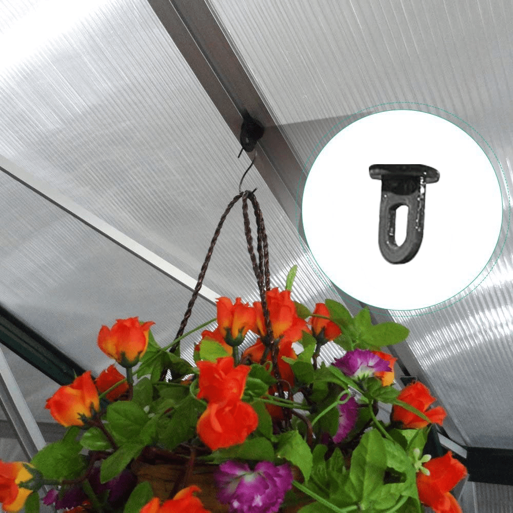 10pcs Plastic Greenhouse Hanging Hooks Plant Flower Hangers Garden Gadgets Black 