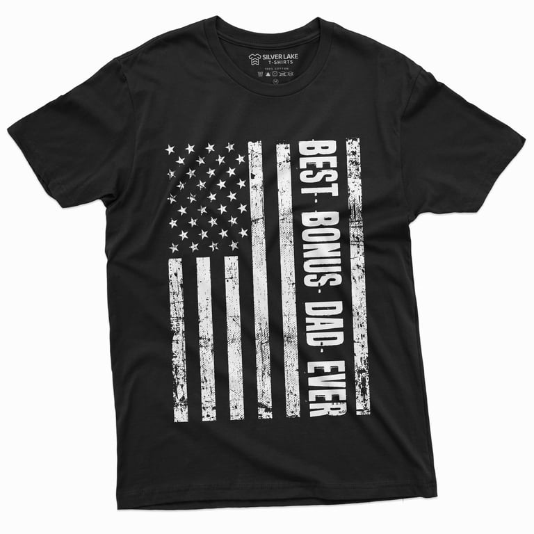 Mens Best Bonus Dad Ever American Flag Tshirt Father Day Gift Mens Best Bonus Dad Ever American Flag Tshirt Father Day Gift