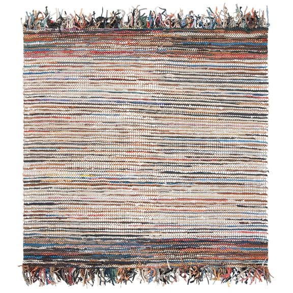 SAFAVIEH Vintage Leather Aaron Striped Area Rug, Multi, 6' x 6' Square